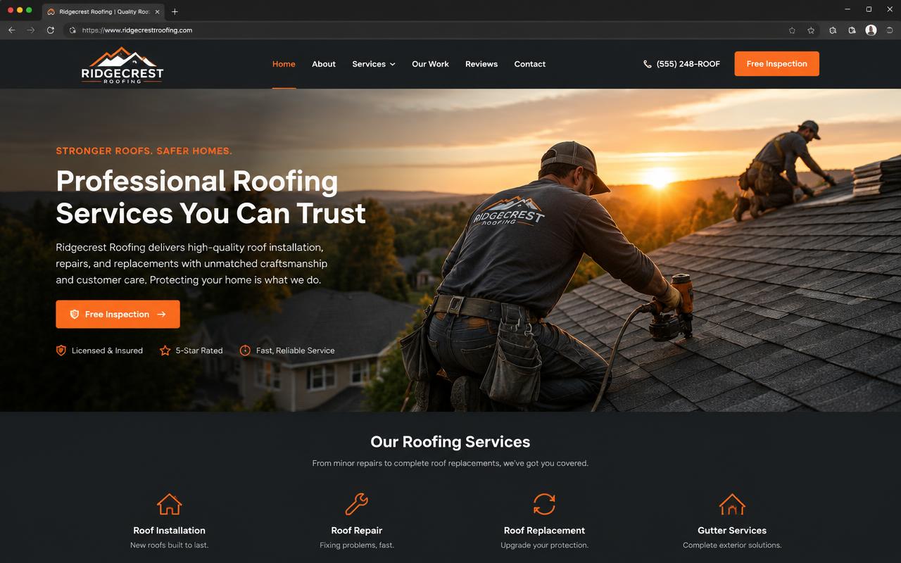Ridgecrest Roofing — storm season concept